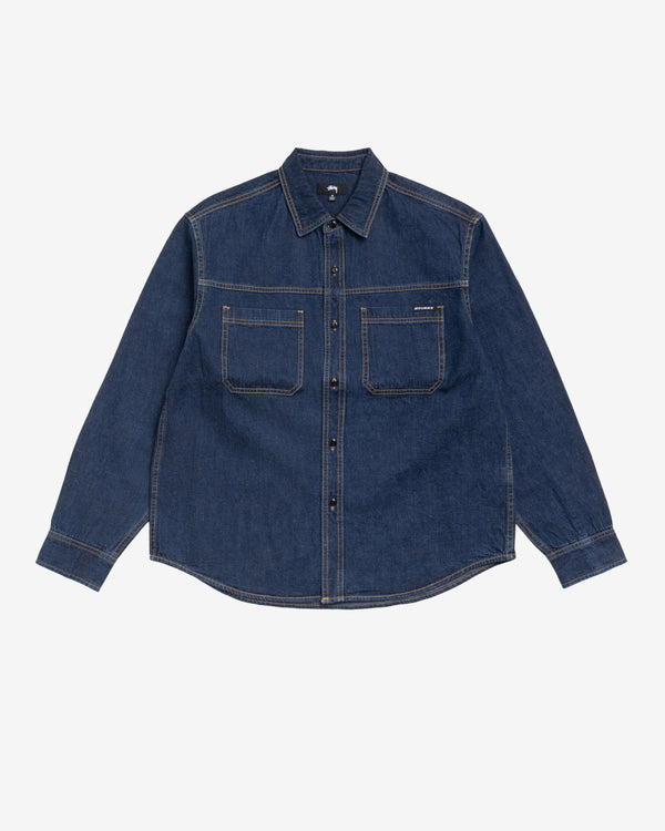 Stüssy - Men's Work Denim Shirt - (Dark Wash)