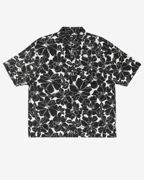 Stüssy - Men's Floral Hawaiian Shirt - (Black)