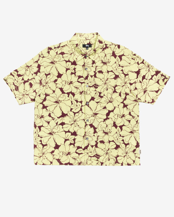 Stüssy - Men's Floral Hawaiian Shirt - (Lime)