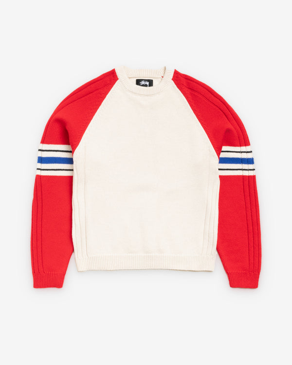 Stüssy - Men's Stripe Raglan Crew - (Red)