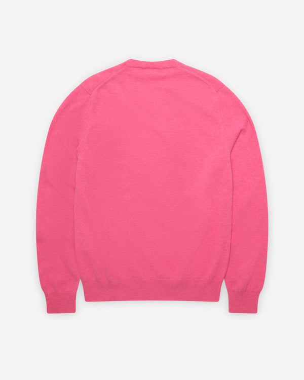 Play - Tiny Red Heart V-Neck Sweater - (Pink)