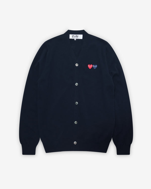 Play - Men's Double Heart Cardigan - (Navy)