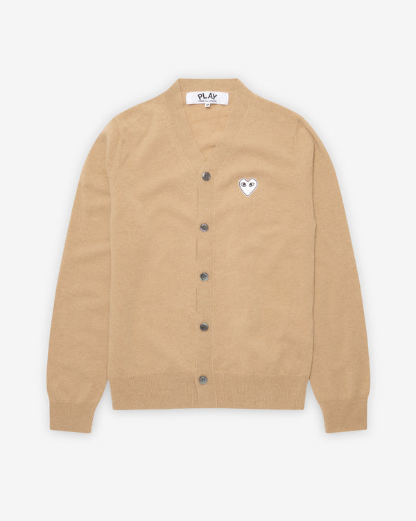 Play - Men's White Heart Cardigan - (Camel)
