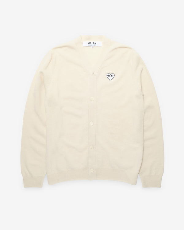 Play - White Heart Natural Cardigan - (Natural)