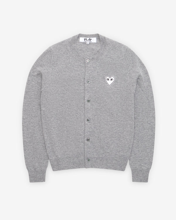 Play - Women's White Heart Cardigan - (Light Grey)