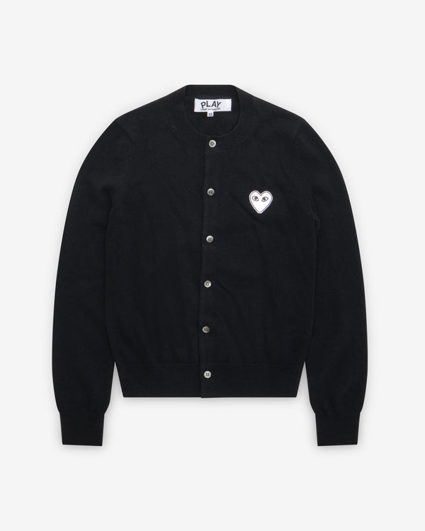 Play - Women's White Heart Cardigan - (Black)