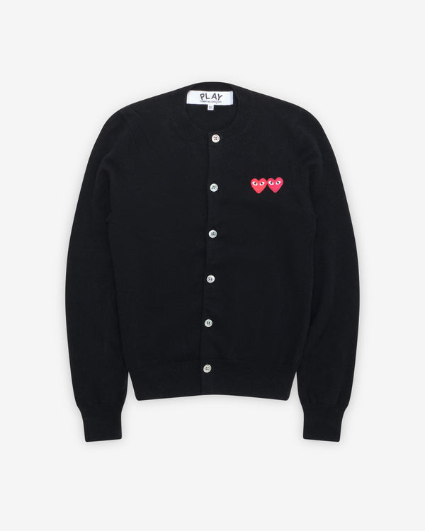 Play - Double Heart Cardigan - (Black)