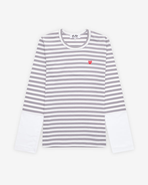 Play - Long Sleeve Striped T-Shirt - (Grey/White)