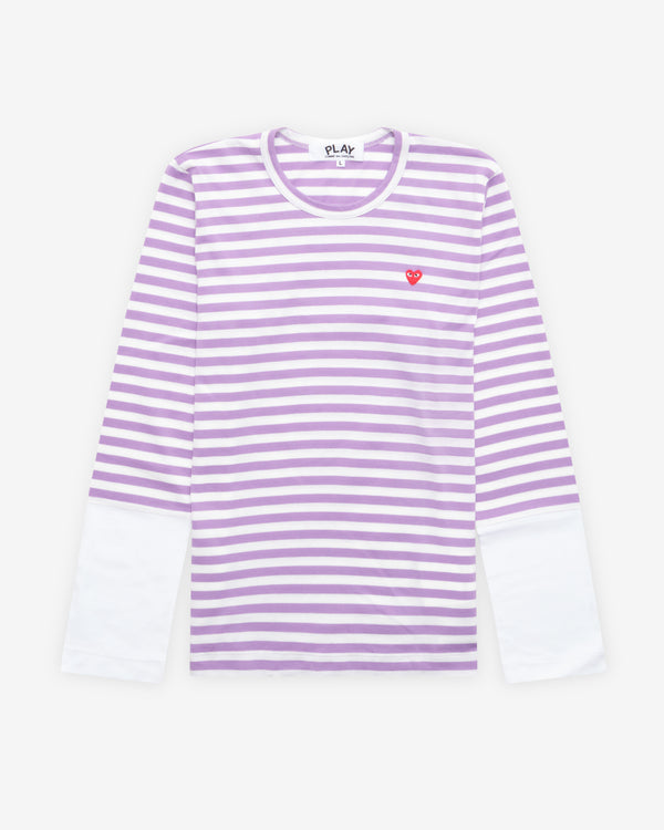 Play - Long Sleeve Striped T-Shirt - (Purple/White)