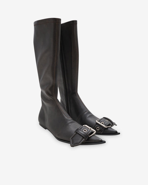 Melitta Baumeister - Women's Belted Pointy Boot - (Brown)