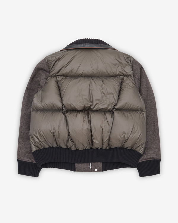 Sacai - Women's Doublefaced Herringbone Puffer - (Brown/Khaki)