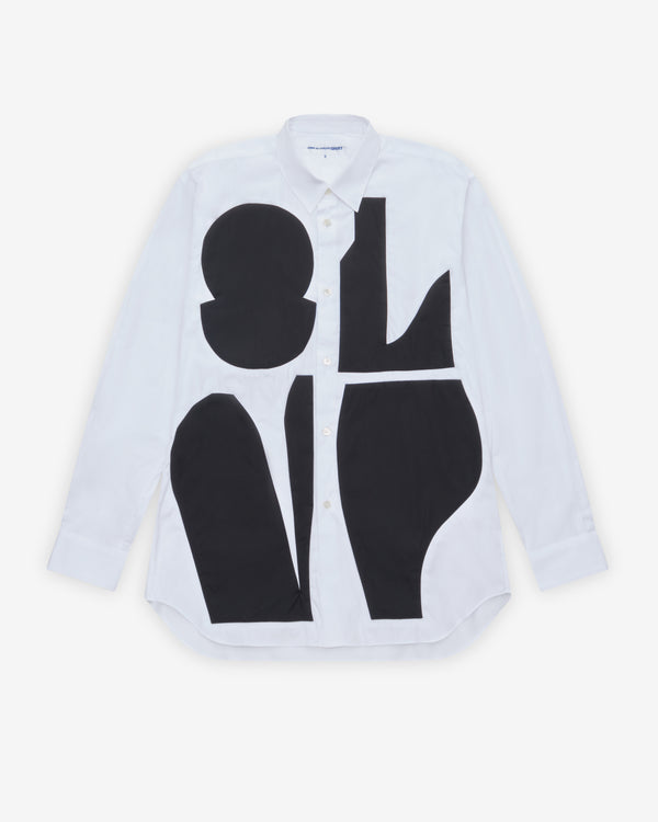 CDG Shirt - Men's Graphic Panel Shirt - (Black/White)