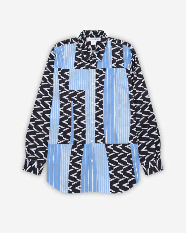 CDG Shirt - Men's Panelled Chevron Shirt - (Stripe)
