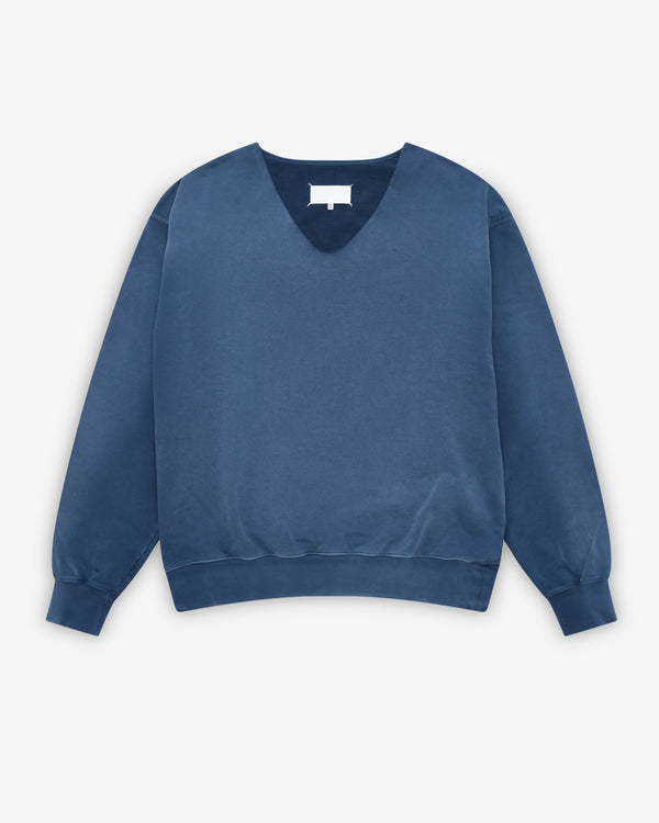 Maison Margiela - Men's Washed V-Neck Cotton Sweatshirt - (Titan)