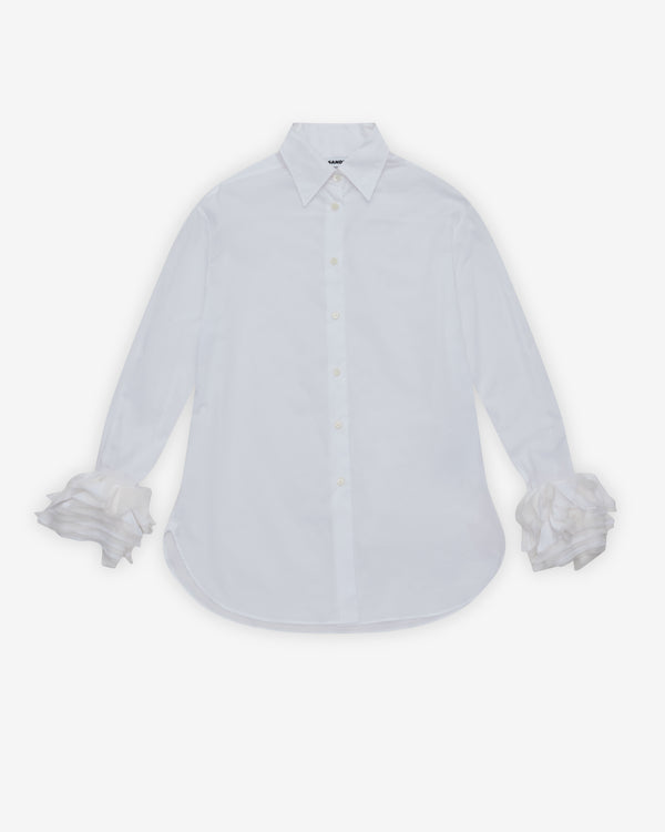 Jil Sander - Women's Ruffle Sleeve Shirt - (Optic White)