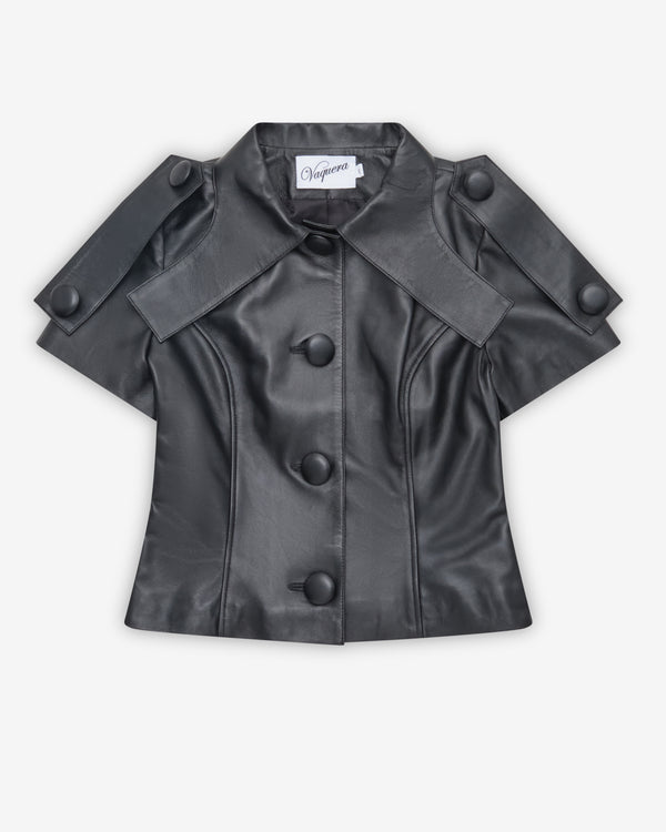 Vaquera - Women's Leather Top - (Black)