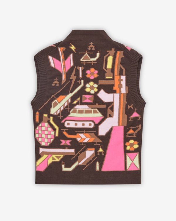 Walter Van Beirendonck - Men's Stop War Cardigan - (Brown)