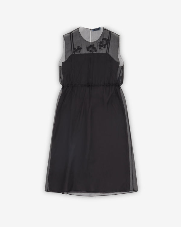 Prada - Women's Embroidered Silk Cigaline Dress - (Black)