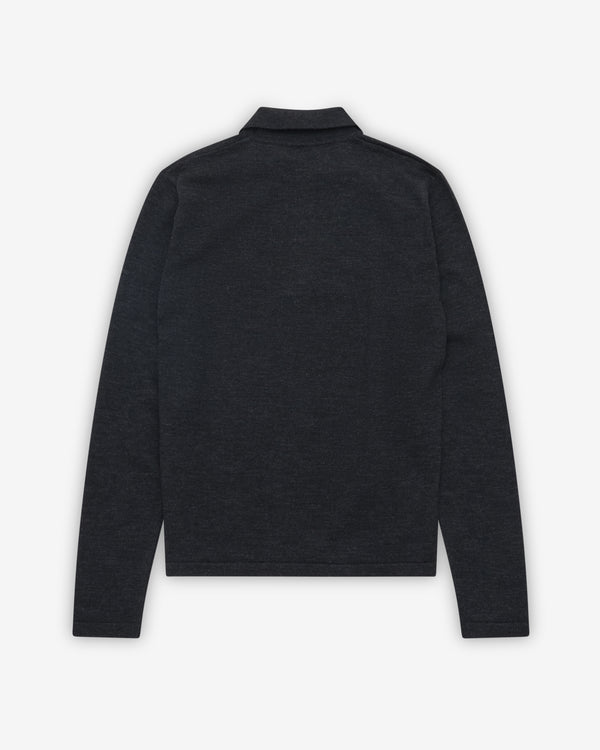 Lemaire - Men's Knitted Polo Top - (Squid Ink)