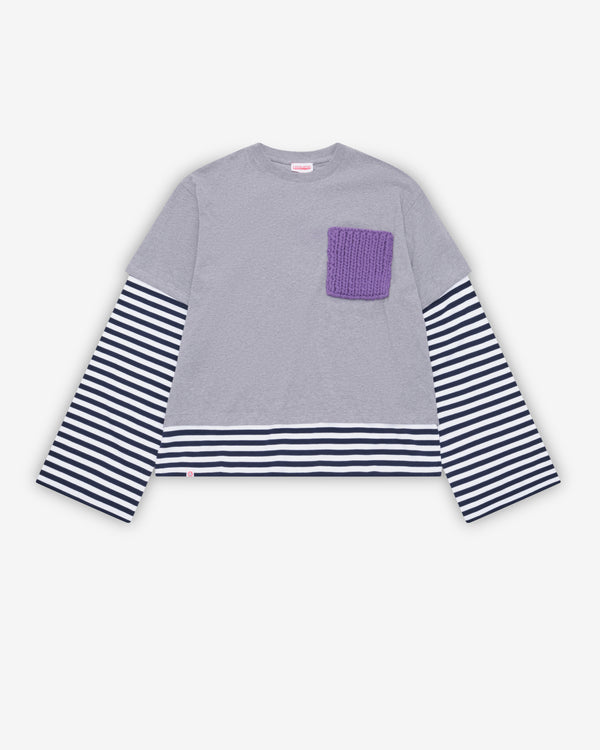 Charles Jeffrey - Men's Long Sleeve 2-In-1 Tee - (Gray)