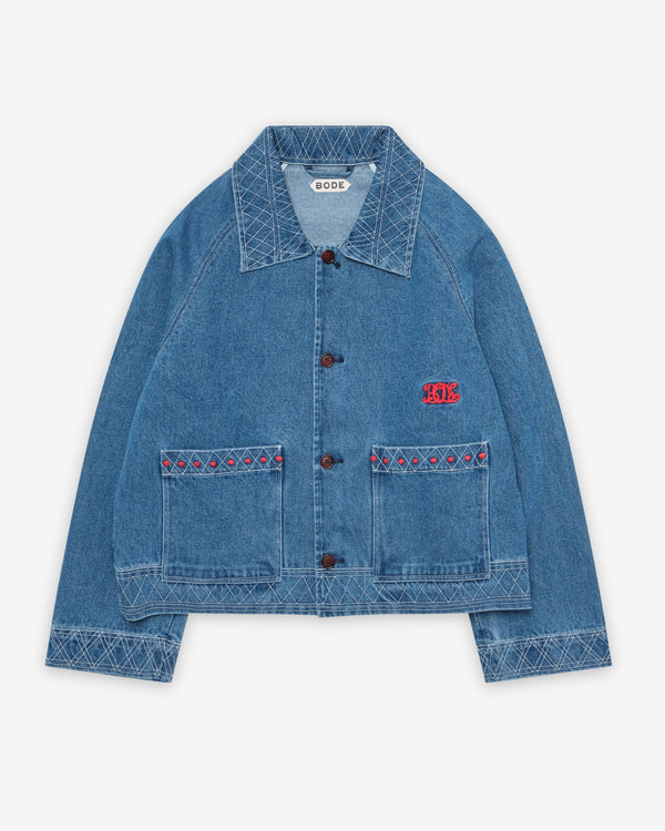 Bode - Men's Embroidered Denim Jacket - (Indigo)