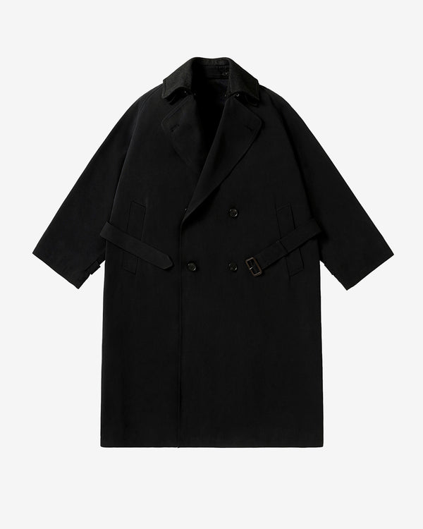 A.Presse - Men's Maxi Length Washed Silk Trench - (Black)