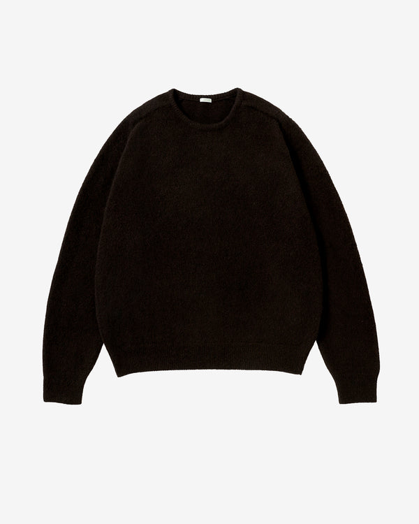 A.Presse - Men's Brushed Cashmere Middle Gauge Crewneck - (Brown)