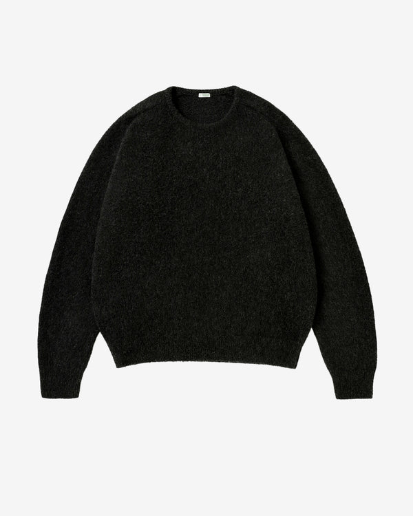 A.Presse - Men's Brushed Cashmere Middle Gauge Crewneck - (Charcoal)