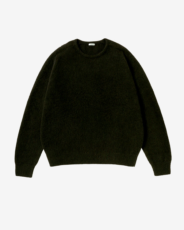 A.Presse - Men's Brushed Cashmere Middle Gauge Crewneck - (Olive)