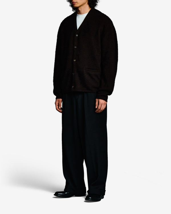 A.Presse - Men's Brushed Cashmere Middle Gauge Cardigan - (Olive)