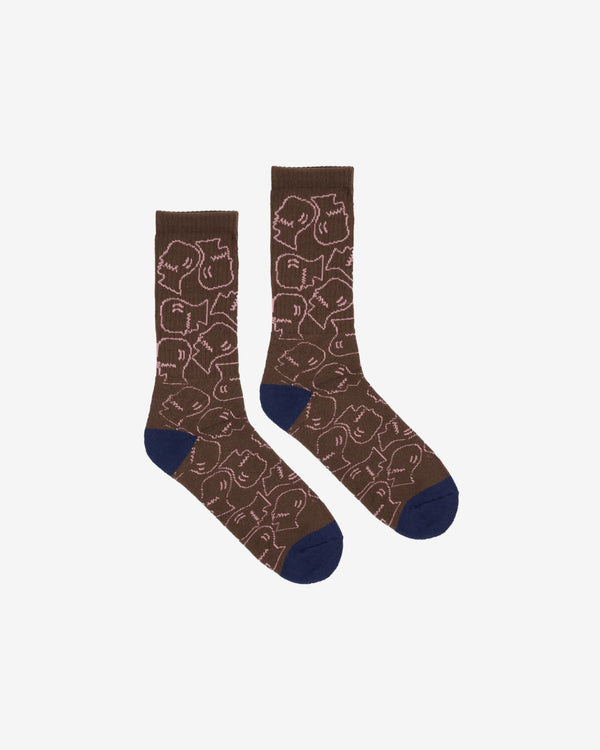 Brain Dead - Men's Logohead Crew Socks - (Brown)