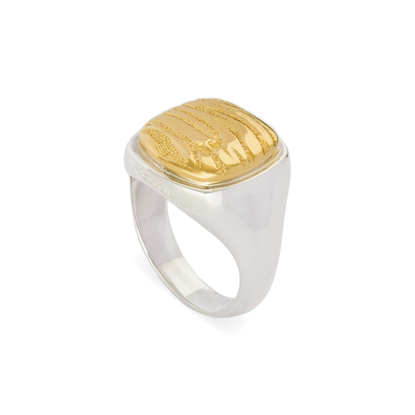 Bunney - DSM Exclusive Heavy Cushion Tiger Signet Ring - (Silver/Gold)