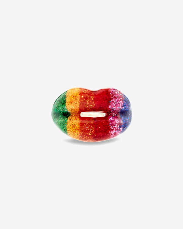 Solange - Hotlips Ring - (Rainbow Glitter)