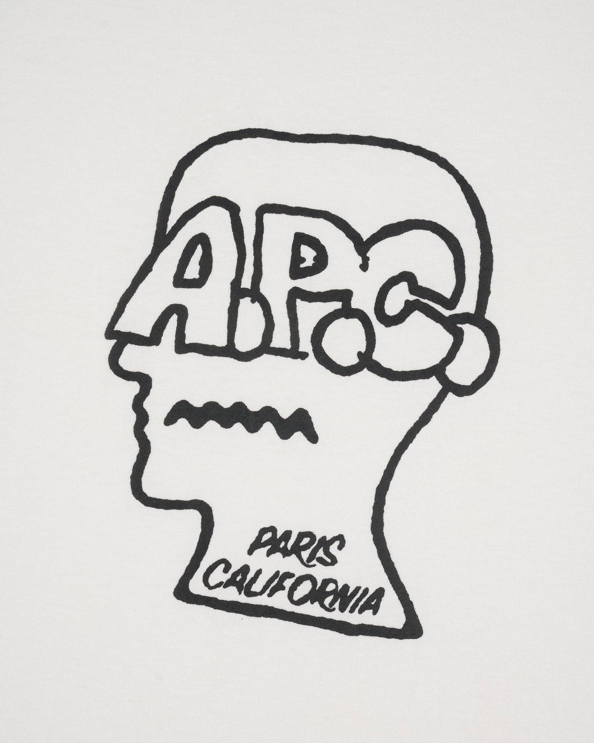Brain Dead - A.P.C. Men's T-Shirt - (White) view 2, Click to Zoom in