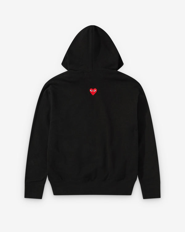 Play - Back Red Heart Zip Hooded Sweatshirt - (Black)