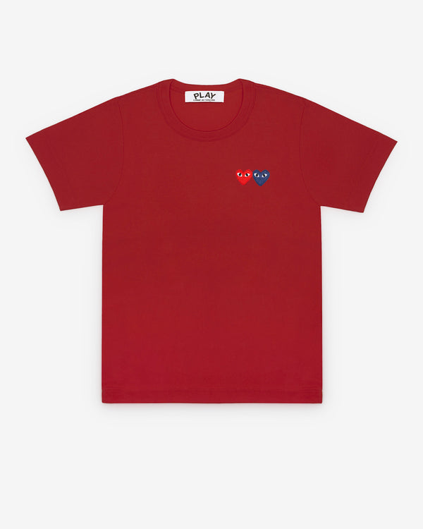 Play - Double Heart T-Shirt - (Burgundy)