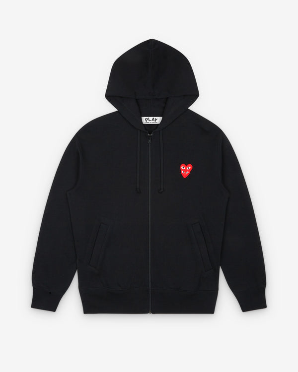 Play - Stacked Heart Zip Hoodie - (Black)
