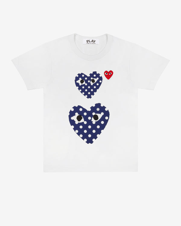 Play - Polka Dot Double Heart T-Shirt - (White)