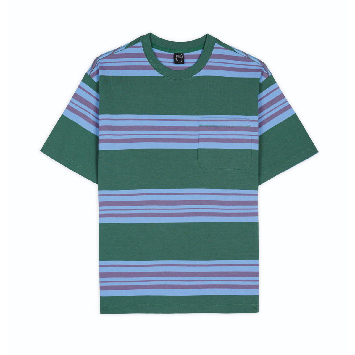 Brain Dead - Men's Baker Striped Pocket T-Shirt - (Green) view 1, Click to Zoom in