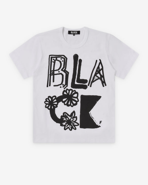 Black Comme des Garçons - Logo T-Shirt - (White/Black)