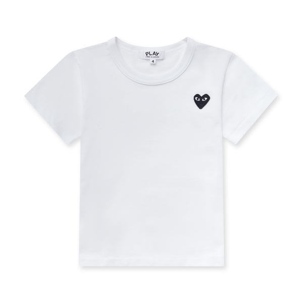 Play - Kid's Black Heart T-Shirt - (White)