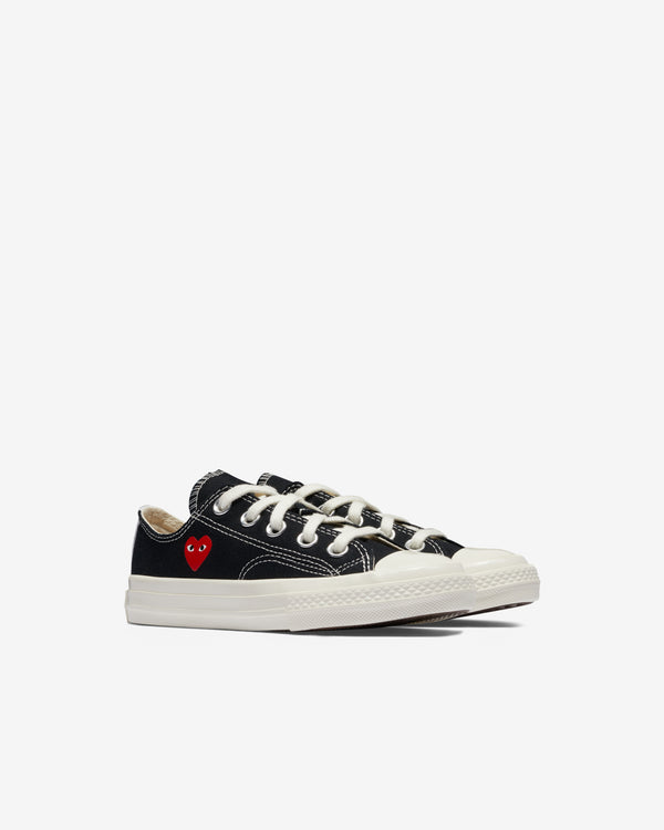 Play Converse - Kids' Small Red Heart All Star 70's Low Sneakers - (Black)