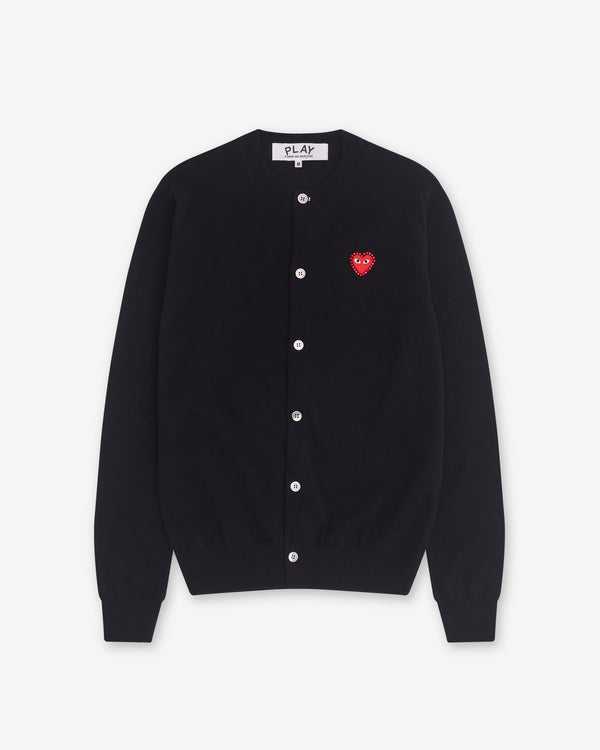 Play - Rhinestone Round-Neck Cardigan - (Black)