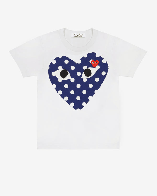 Play - Polka Dot Big Heart T-Shirt - (White)