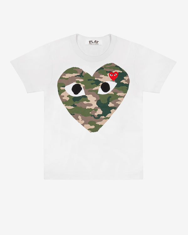 Play - Camouflage Big Heart T-Shirt - (White)
