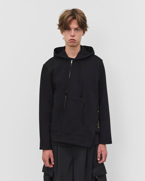 CDG Shirt - Men's Graphic Paint Splatter Zip Hoodie - (Black)