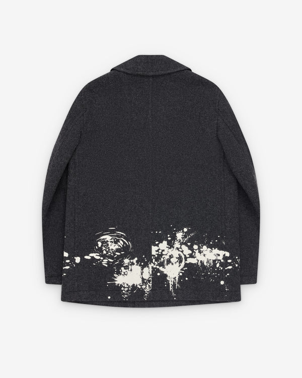 CDG Shirt - Men's Double Breasted Paint Splatter Coat - (Grey)