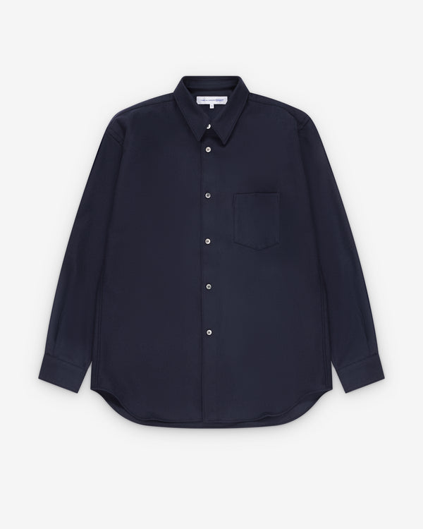 CDG Shirt - Men's Wool Flannel Shirt - (Navy)