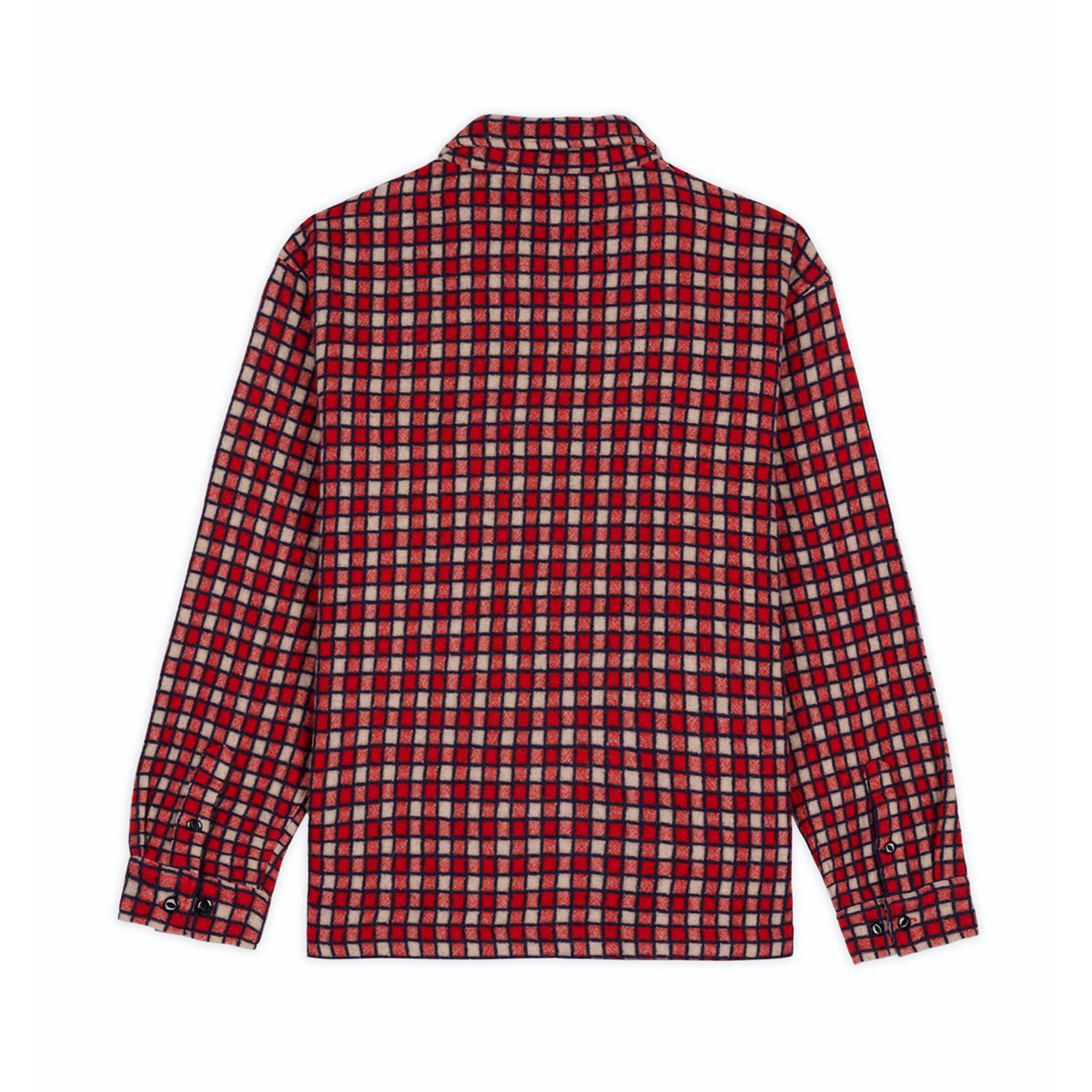 Brain Dead - Men's Check Mate Flannel Zip Shirt - (Red) view 2, Click to Zoom in