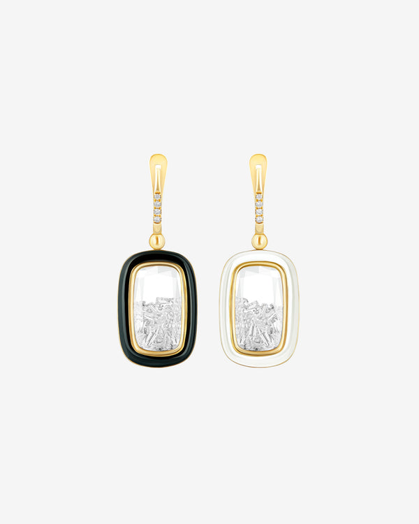 Moritz Glik - Women's Ventana Reversible Enamel Earrings - (Yellow Gold)